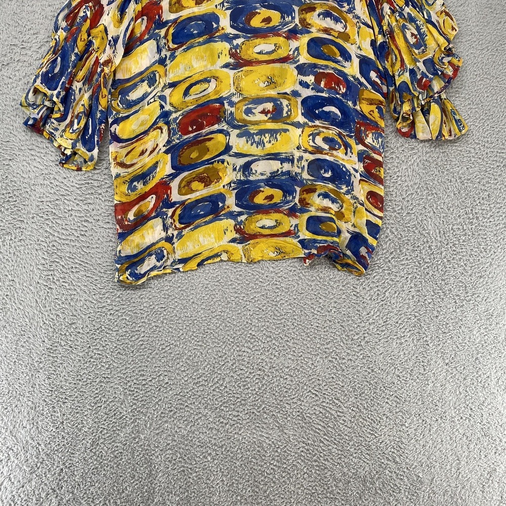 Shana Kimono Top Womens L/XL Wearable Art Ruffle‎ Sleeve Resort Summer Cruise - Picture 10 of 13